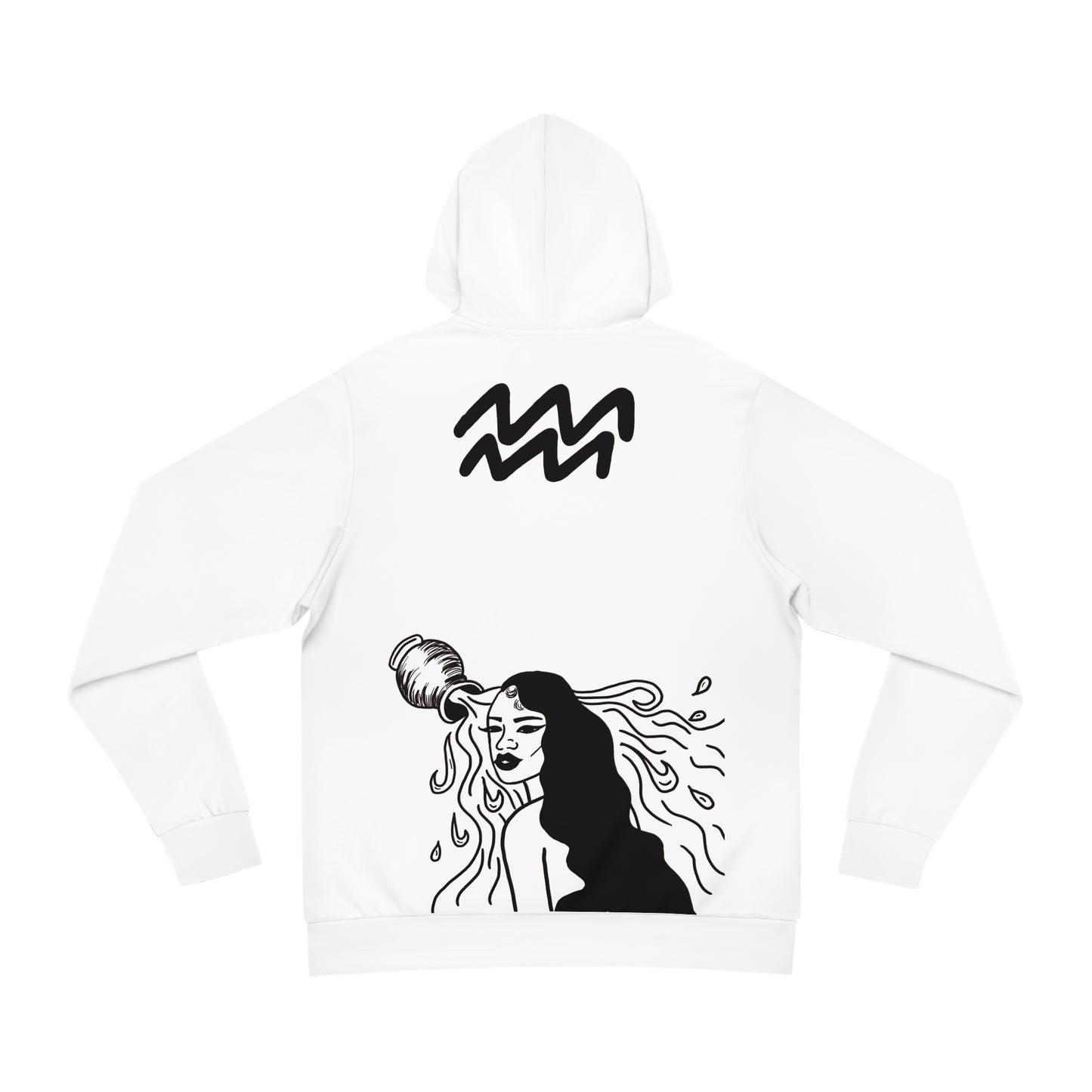 White AQUARIUS HOODIE