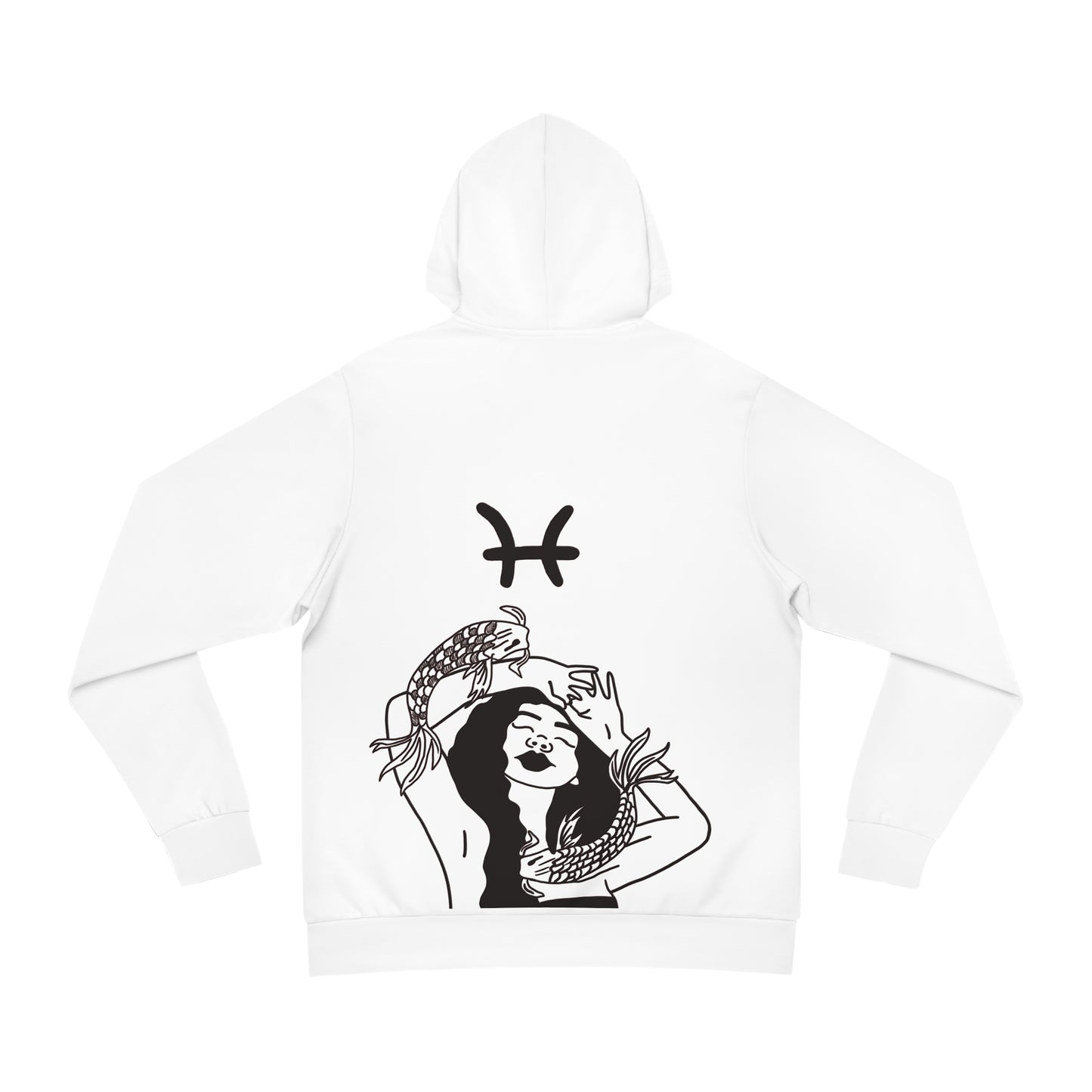 White PISCES WON HOODIE