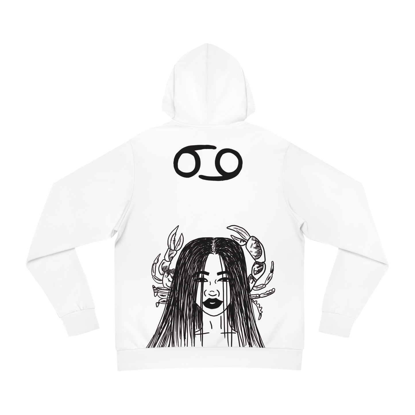 White CANCER HOODIE