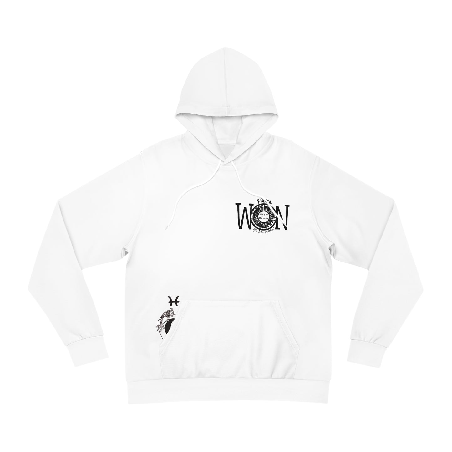 White PISCES WON HOODIE